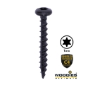 200st. Woodies® Ultimate Blackline houtschroef Torx TX20 met cilinderkop 4x30 shield zwart