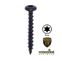 Afbeeldingen van 200st. Woodies® Ultimate Blackline houtschroef Torx TX20 met cilinderkop 4x30 shield zwart - 61640318
