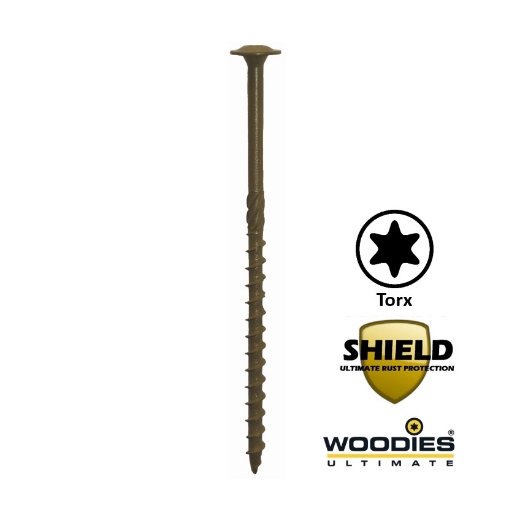 Woodies® Ultimate paalhouderschroef Torx TX40 met tellerkop 8x50 shield