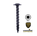 Woodies® Ultimate Blackline constructieschroef Torx TX30 met tellerkop 6x40 shield zwart
