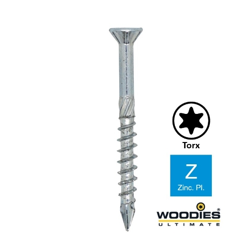 Afbeeldingen van 200st. Woodies® Ultimate MDF-schroef Torx TX20 met verzonken kop 4x60/35 verzinkt - 61540445
