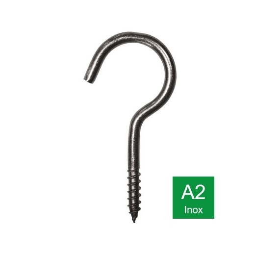 Afbeeldingen van Schroefhaak open 4.5x30/60 inox A2