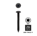 Afbeeldingen van Plaatschroef met ronde kop Torx TX25 Din 7981C-T 4.8x16 zwart verzinkt