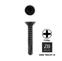 Afbeeldingen van Zelfborende plaatschroef met verzonken kop Philips PH2 Din 7504P-H 3.5x16 zwart verzinkt