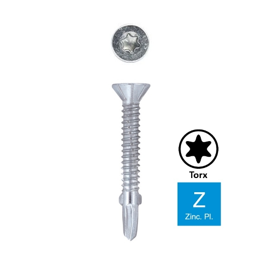 Afbeeldingen van Zelfborende vleugelteks met verzonken kop Torx TX25 5.5x50 verzinkt