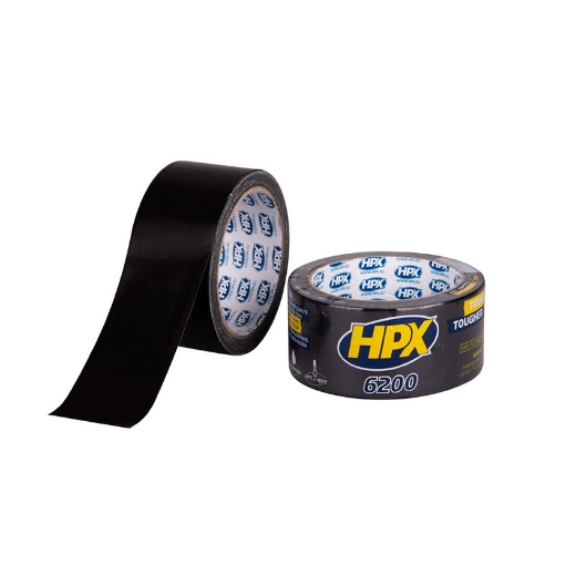 Afbeeldingen van HPX Pantsertape 6200 (reparatietape) - zwart 48mm x 10m - CB5010