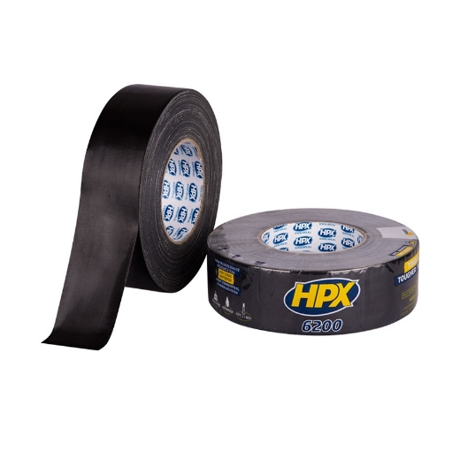 Afbeeldingen van HPX Pantsertape 6200 (reparatietape) - zwart 48mm x 50m - CB5050