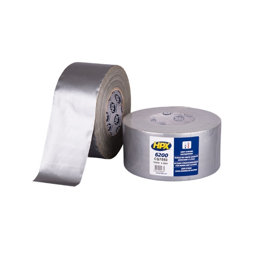 Afbeeldingen van HPX Pantsertape 6200 (reparatietape) - zilver 75mm x 50m - CS7550