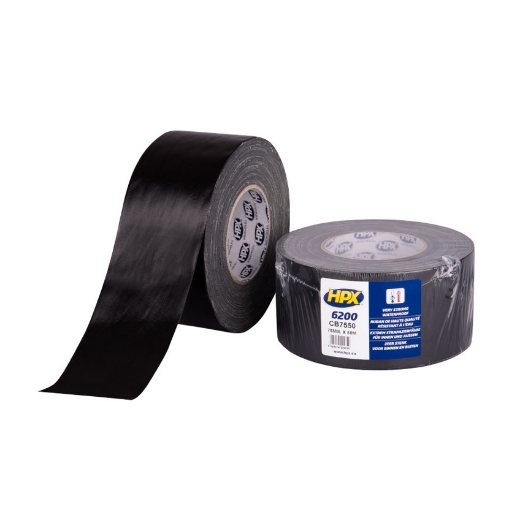 Afbeeldingen van HPX Pantsertape 6200 (reparatietape) - zwart 75mm x 50m - CB7550