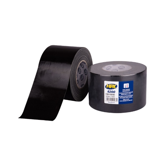 Afbeeldingen van HPX Pantsertape 6200 (reparatietape) - zwart 100mm x 50m - CB10050