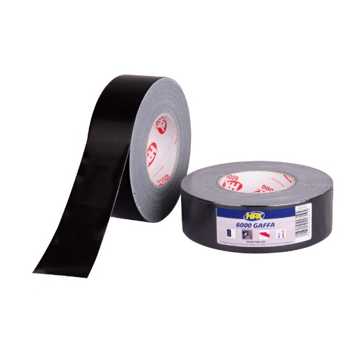 HPX Gaffer 6000 tape - zwart 25mm x 50m - AB2550