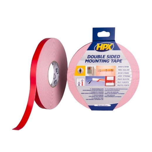 Afbeeldingen van HPX Spiegel bevestigingstape - wit 19mm x 25m - DS1925