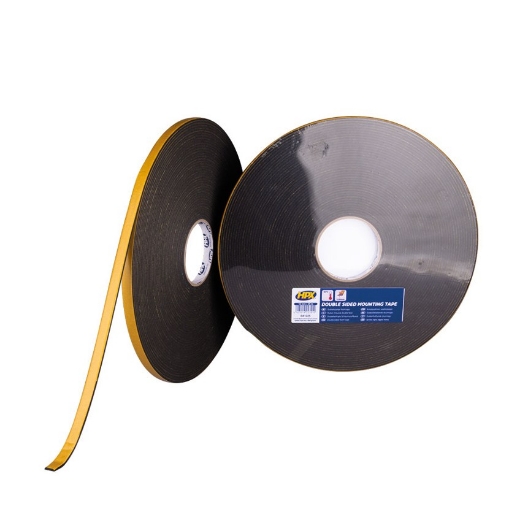 Afbeeldingen van HPX Dubbelzijdige bevestigingstape 3mm - antraciet 12mm x 25m - DA1225