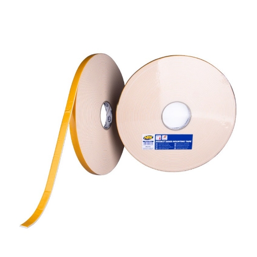 Afbeeldingen van HPX Dubbelzijdige bevestigingstape 3mm - wit 19mm x 25m - DW1925