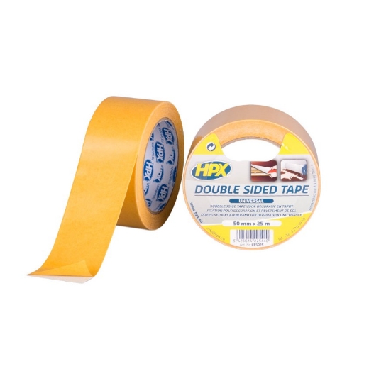 Afbeeldingen van HPX Dubbelzijdige universele tape - wit 50mm x 25m - CE5025