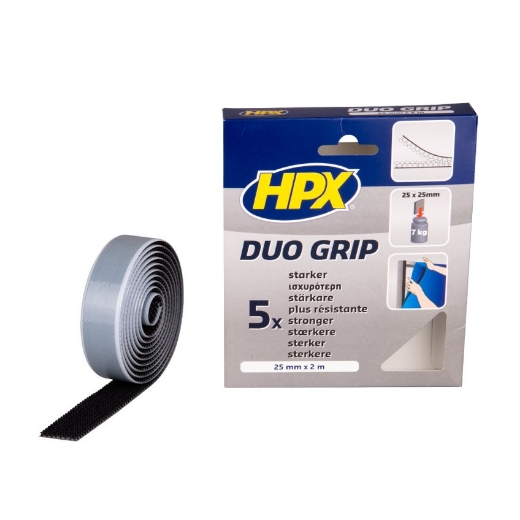 Afbeeldingen van HPX Duo grip klikband - zwart 25mm x 2m - DG2502