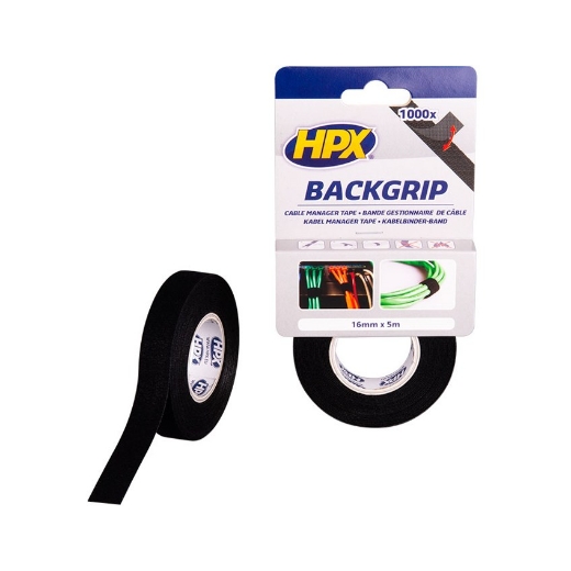 HPX Back grip - zwart 16mm x 5m - BG1605