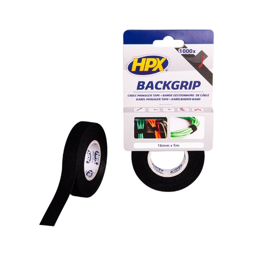 Afbeeldingen van HPX Back grip - zwart 16mm x 5m - BG1605