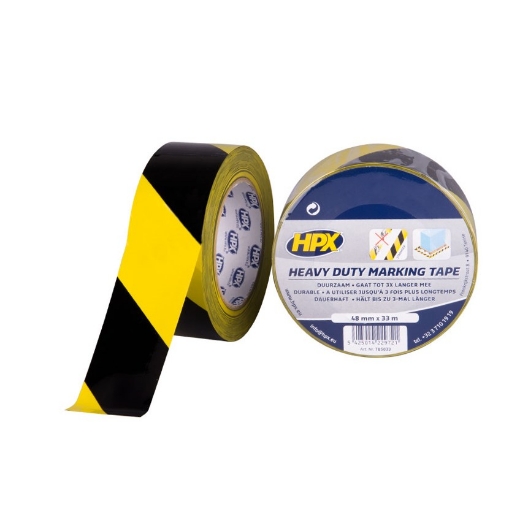 Afbeeldingen van HPX Zelfklevende hoogwaardige markeringstape  - geel/zwart 48mm x 33m - TB5033