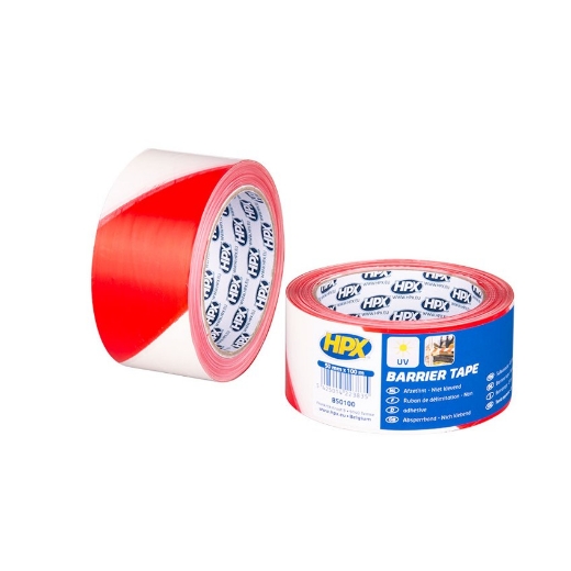 Afbeeldingen van HPX Afzetlint - wit/rood 50mm x 100m - B50100