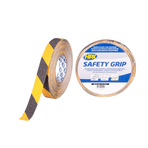 HPX Anti-slip tape - zwart/geel 25mm x 18m - SY2518
