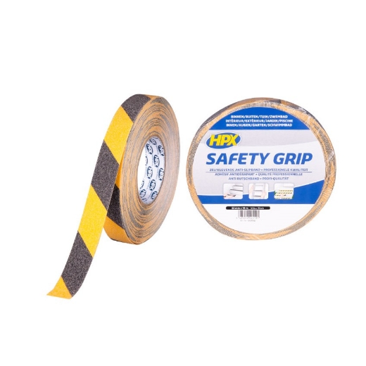 Afbeeldingen van HPX Anti-slip tape - zwart/geel 25mm x 18m - SY2518