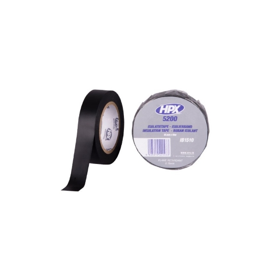 Afbeeldingen van HPX PVC isolatietape - zwart 15mm x 10m - IB1510
