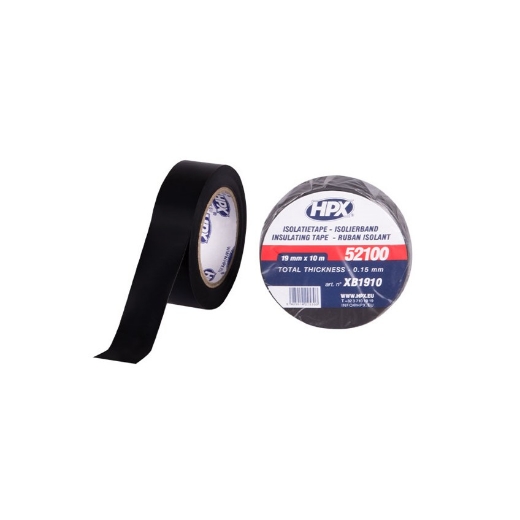 Afbeeldingen van HPX PVC isolatietape - zwart 19mm x 10m - XB1910
