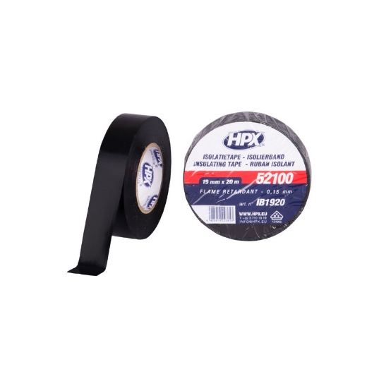 Afbeeldingen van HPX PVC isolatietape VDE - zwart 19mm x 20m - IB1920