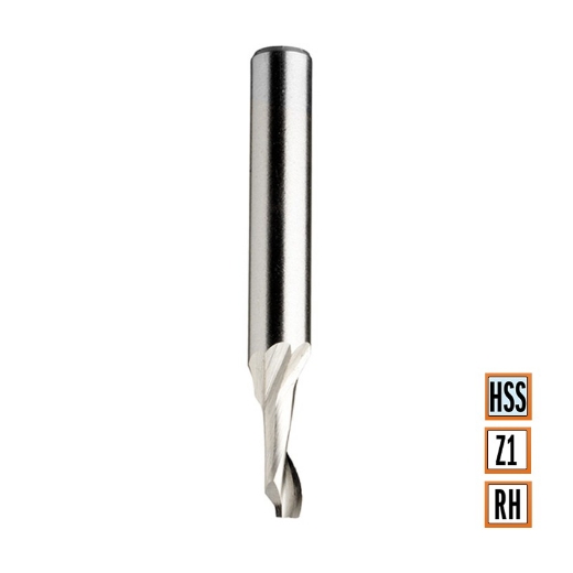 Afbeeldingen van CMT Groeffrees met positieve spiraal D=3x12mm L=60mm S=8mm RH Z1 HSS 5% co - 188.030.51