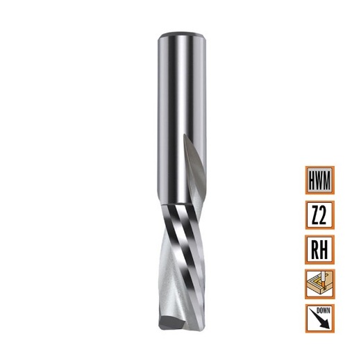 Afbeeldingen van CMT Negatieve spiraalfrees D=10x32mm L=80mm S=8mm Z2 HWM - 192.800.11