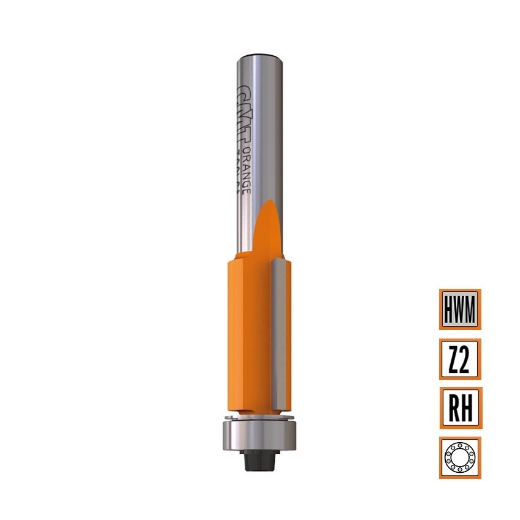 Afbeeldingen van CMT Uitloopfrees met geleidelager D=6.35x25.4mm L=63.5mm S=6mm Z2 HW - 706.064.11