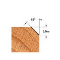 Afbeeldingen van CMT Uitloopfrees met geleidelager D=27x5.5mm 45° L=51.5mm S=6mm Z2 HW - 710.260.11