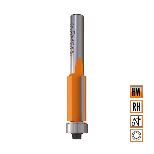 Afbeeldingen van CMT Uitloopfrees met kogellager D=9.5x25.4mm L=68.2mm S=8mm Z2 HW - 906.095.11
