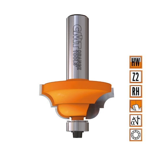 Afbeeldingen van CMT Profielfrees met kogellager D=42.8x18.5mm R=6.35 L=61mm S=8mm Z2 HW - 941.380.11