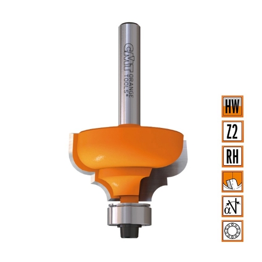 Afbeeldingen van CMT Profielfrees met kogellager D=35x18.5mm R=6.4 L=61mm S=8mm Z2 HW - 944.350.11
