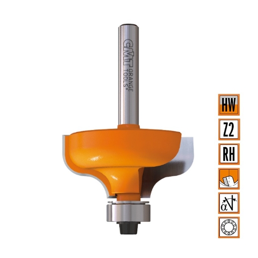 Afbeeldingen van CMT Profielfrees met kogellager D=38.1x18mm R=6.4 L=60mm S=8mm Z2 HW - 959.064.11