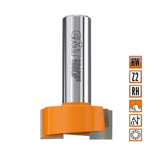 Afbeeldingen van CMT Sponning- en kantenfrees met schuine snijkoppen D=19x19mm L=54mm S=8mm Z2 HW - 901.190.11
