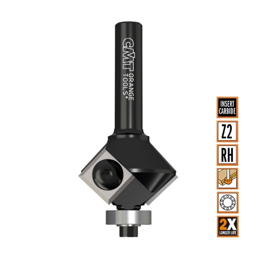 Afbeeldingen van CMT Schuine kantenfrees D=29x8mm 45° L=60mm S=6mm Z2 HWM - 659.047.11