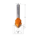 Afbeeldingen van CMT V-groef frees 90° voor alucobond D=18x7.45mm 90° L=60mm S=6mm Z2 HW - 715.001.11