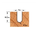 Afbeeldingen van CMT Bolle radiusfrees D=6x12.7mm R=3 L=51mm S=6mm Z2 HWM - 714.060.11