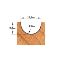 Afbeeldingen van CMT Bolle radiusfrees D=15.8x9.5mm R=8 L=51mm S=6mm Z2 HW - 714.160.11