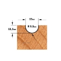 Afbeeldingen van CMT Bolle radiusfrees D=19x11.3mm R=9.5 L=51mm S=6mm Z2 HW - 714.190.11