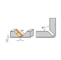 Afbeeldingen van CMT V-groef frees 90° voor alucobond D=18x7.45mm 90° L=60mm S=6mm Z2 HW - 715.001.11