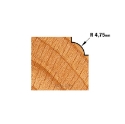 Afbeeldingen van CMT Holle radiusfrees met opstaande kant D=22.2x12.7mm R=4.75 L=52.7mm S=6mm Z2 HW - 739.222.11