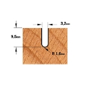 Afbeeldingen van CMT Bolle radiusfrees D=3.2x9.5mm R=1.6 L=50.8mm S=8mm Z2 HWM - 914.032.11