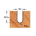 Afbeeldingen van CMT Bolle radiusfrees D=6x12.7mm R=3 L=50.8mm S=8mm Z2 HWM - 914.060.11