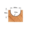 Afbeeldingen van CMT Bolle radiusfrees D=15.8x9.5mm R=7.9 L=50.8mm S=8mm Z2 HW - 914.160.11