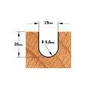 Afbeeldingen van CMT Bolle radiusfrees D=19x25mm R=9.5 L=63.5mm S=8mm Z2 HW - 914.191.11