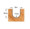 Afbeeldingen van CMT Bolle radiusfrees D=22x25mm R=11 L=63.5mm S=8mm Z2 HW - 914.221.11